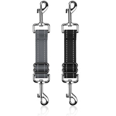 YUEPET collar backup grey clip attached to a collar, providing adjustable security for growing dogs.