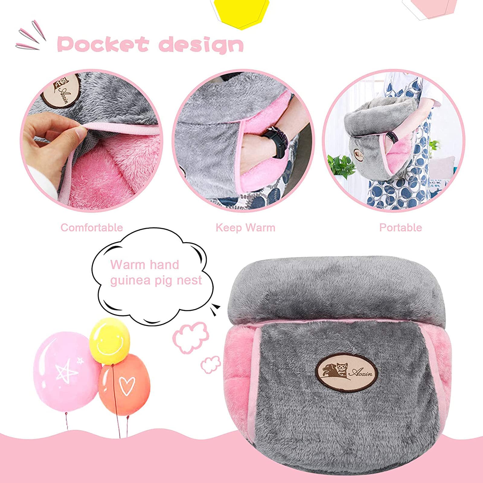 YUEPET cuddle cave size dimensions help you confirm fit for small pets.