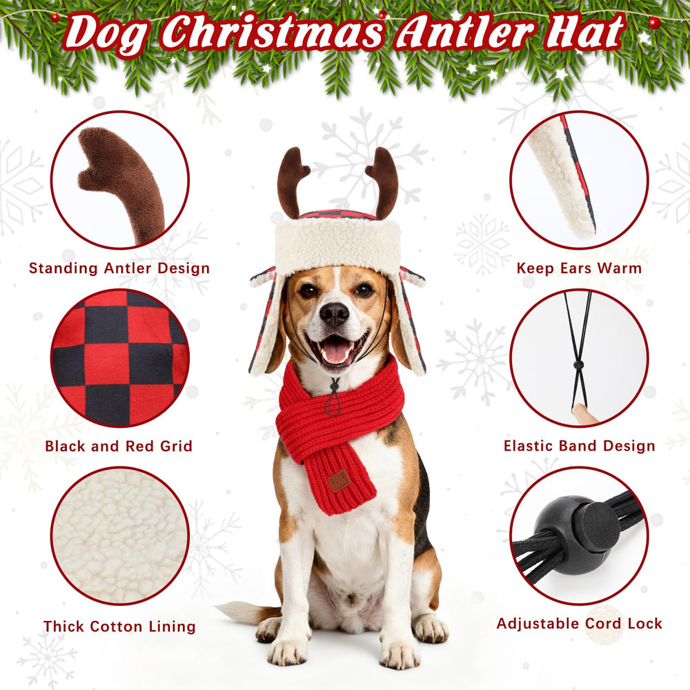 YUEPET red knitted scarf for dogs adds cozy warmth during winter walks.