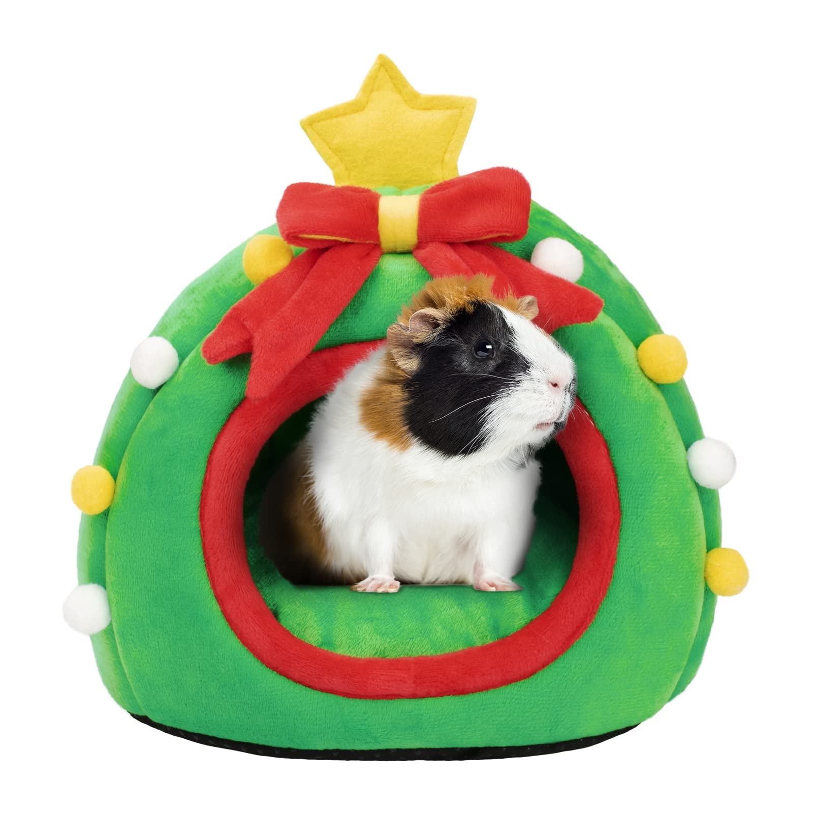 YUEPET guinea pig bed with wide entrance offers easy access and secure resting.
