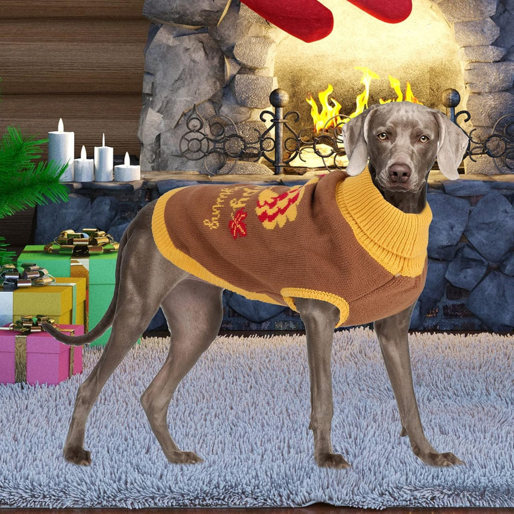 YUEPET holiday-ready dog sweater suits chilly fall or winter strolls.