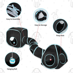 YUEPET rabbit tent 18-inch blue offers cozy hide-and-seek space.