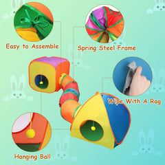 YUEPET rainbow tunnel colors attract curious pets and encourage exploration