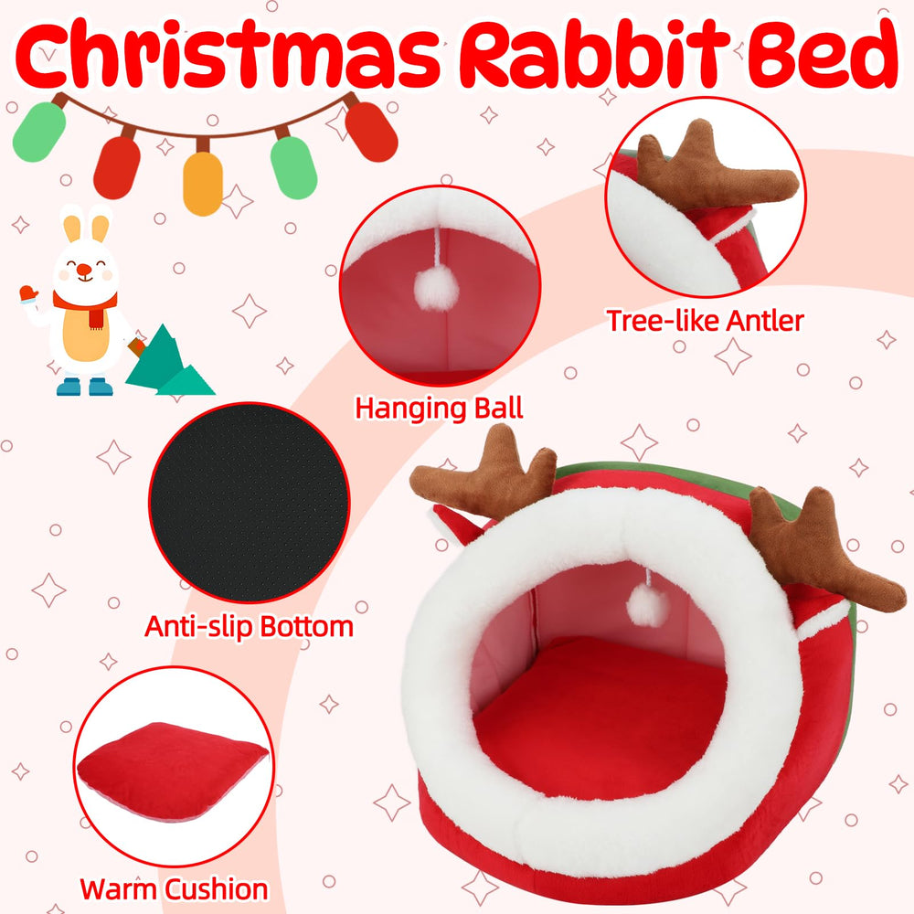 YUEPET soft velvet nest cushion delivers plush comfort for napping rabbits and friends.