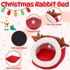 YUEPET soft velvet nest cushion delivers plush comfort for napping rabbits and friends.
