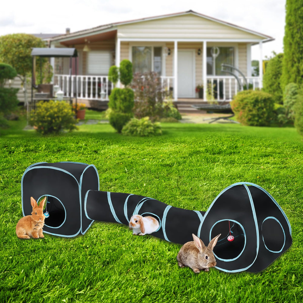 YUEPET tunnel entrance close-up shows sturdy spring-steel frame.