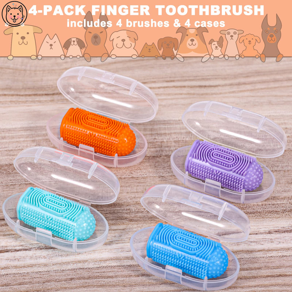 YUEYUEJIA dog finger toothbrush on hand—non-slip buckle for secure grip.