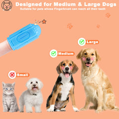 YUEYUEJIA dog finger toothbrush with tongue-scraper for tongue cleaning.