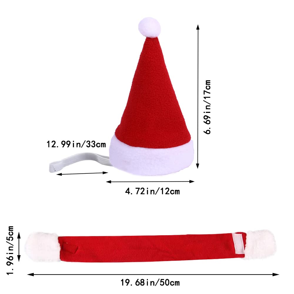 YUJUN cat Santa hat side view, showcases compact design for pets
