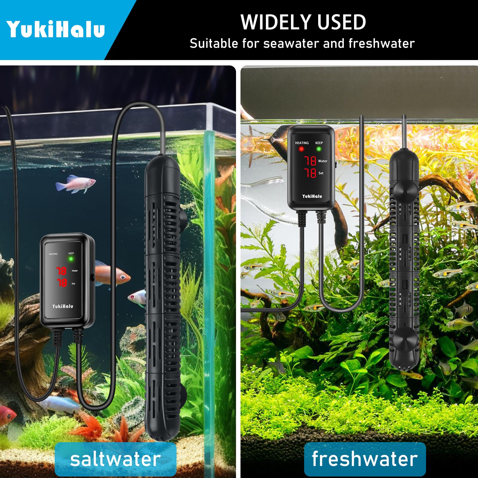 YukiHalu LED display clearly shows current and target temperatures