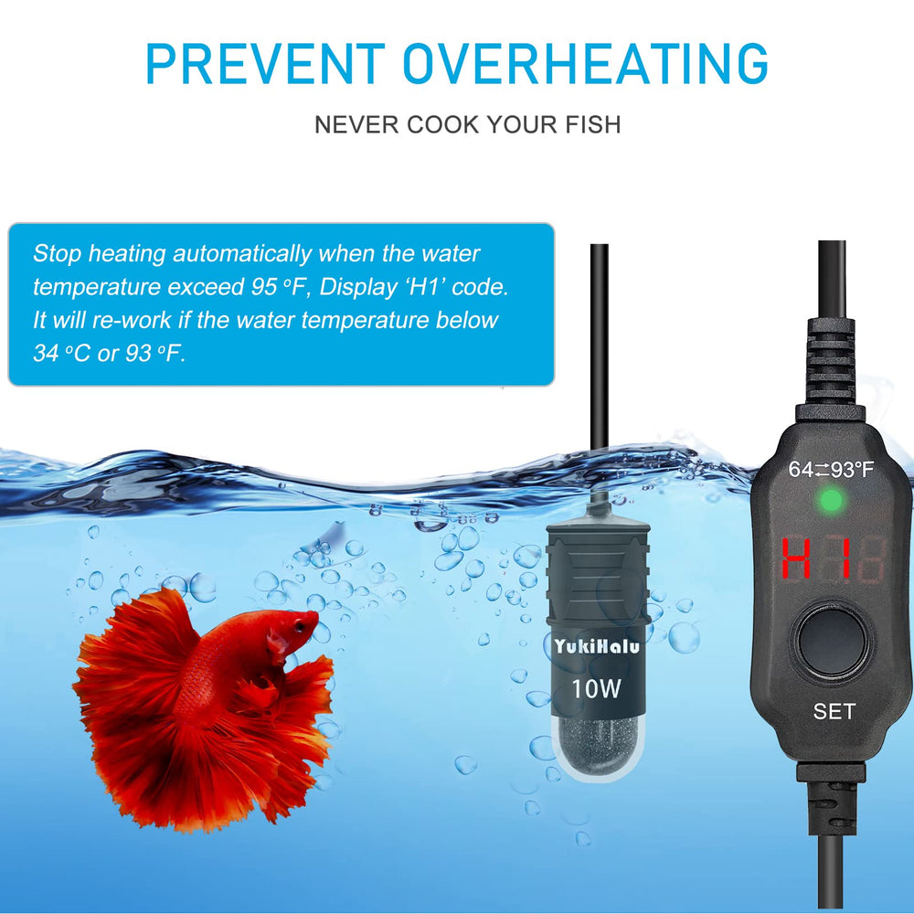 YukiHalu overheating protection safely guards fish by cutting heat when needed
