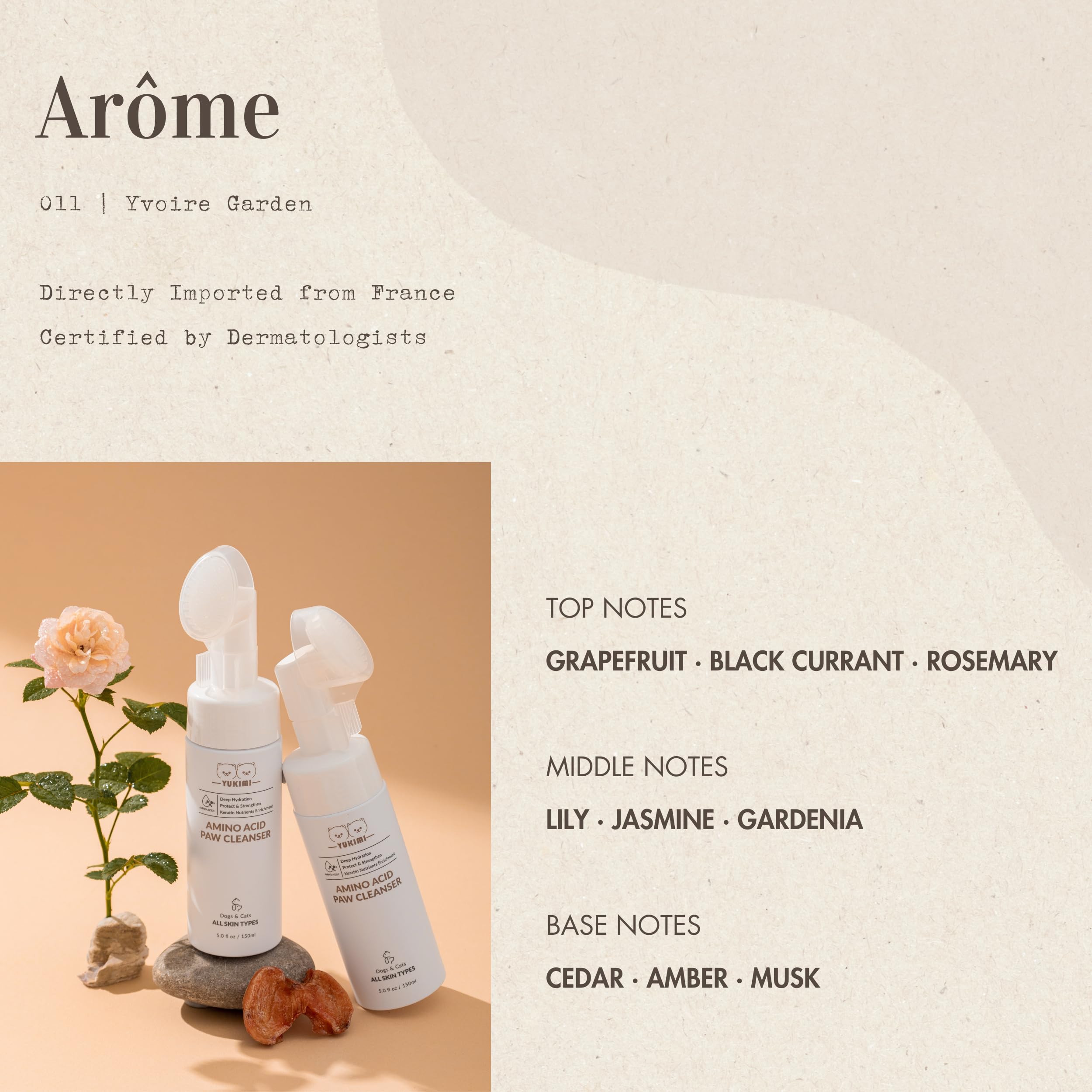 YUKIMI Premium Paw Cleanser hydrates and soothes paw skin during use