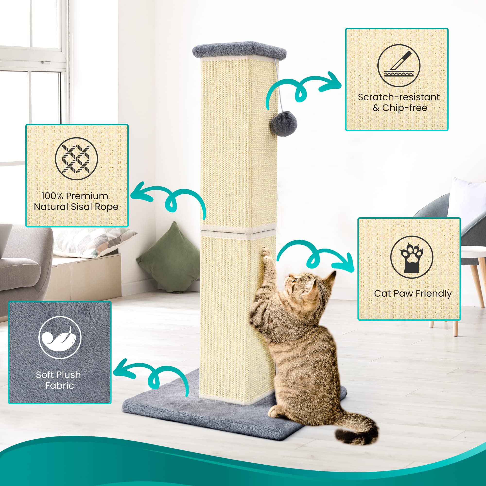 YULOYI cat scratching post assembly with screwdriver included.