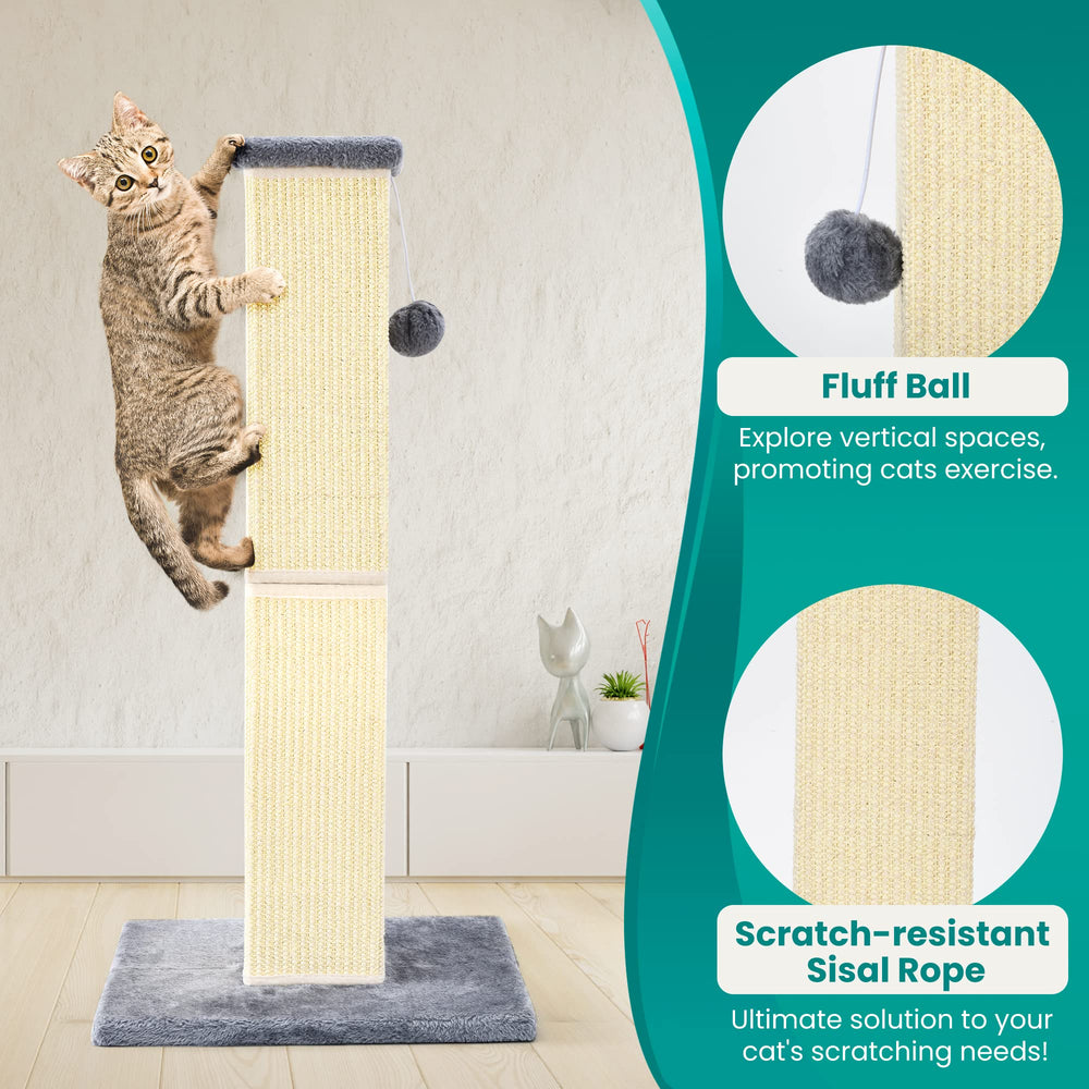 YULOYI 32-inch height supports full-body stretch in cats.