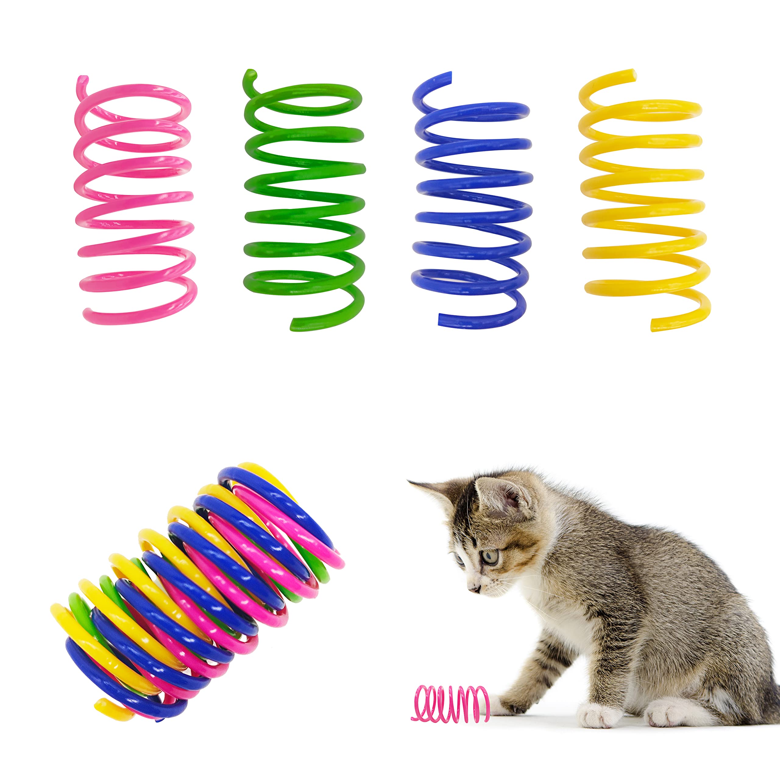 YULOYI cat spring toy pack with six flexible springs for indoor play