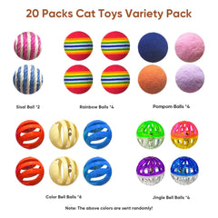 YULOYI cat toys bell balls jingle for engaging solo and interactive play sessions.