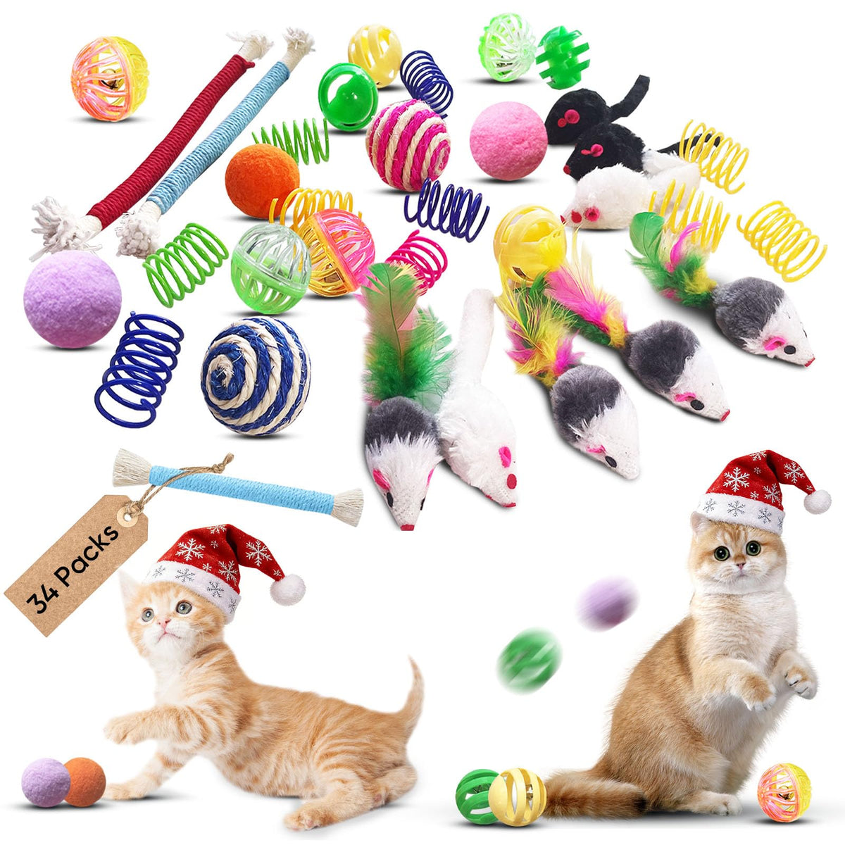 YULOYI cat toys interactive springs image showing engaging springs that promote active play and coordination.