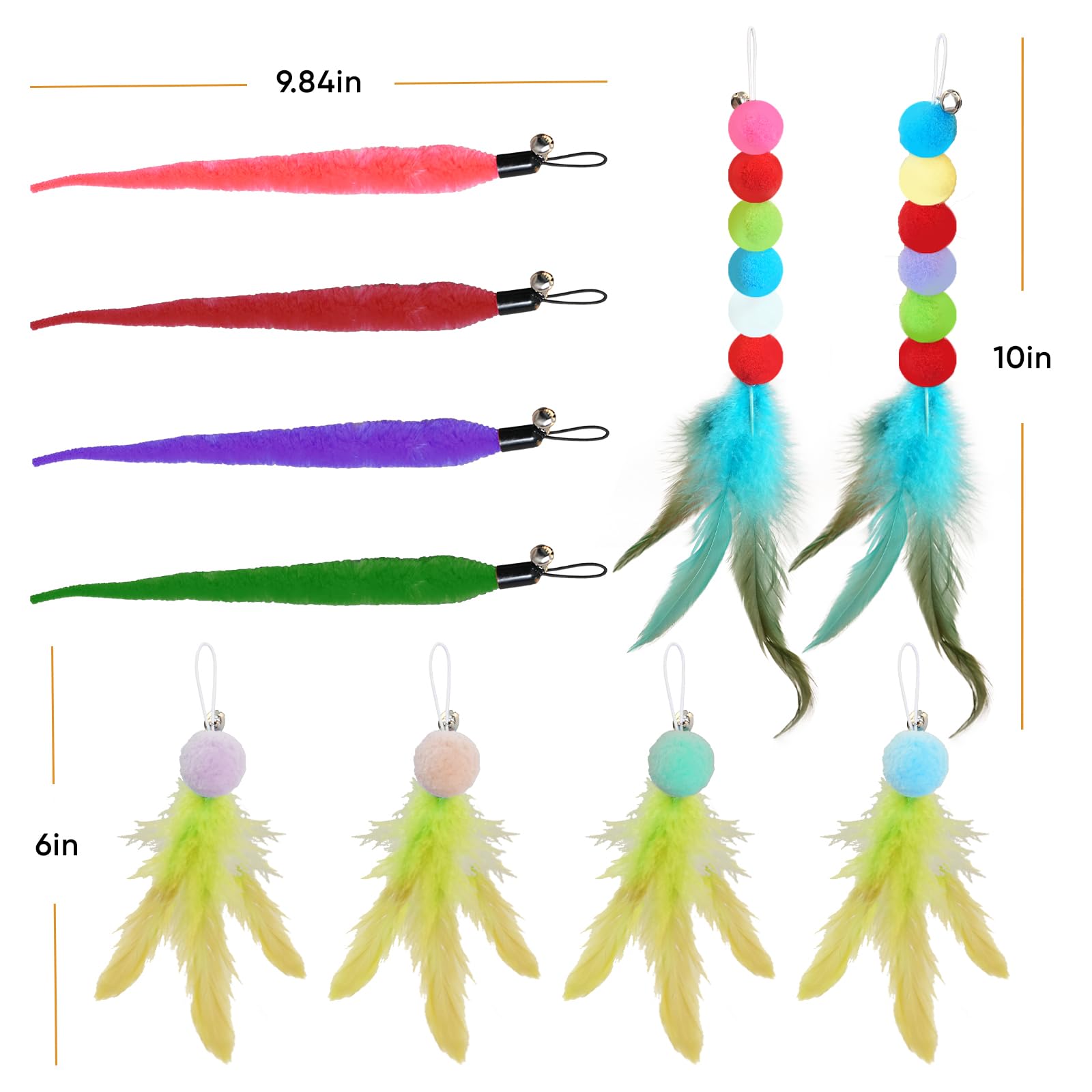 YULOYI plush worm teaser attachment offers additional hunting-like play.