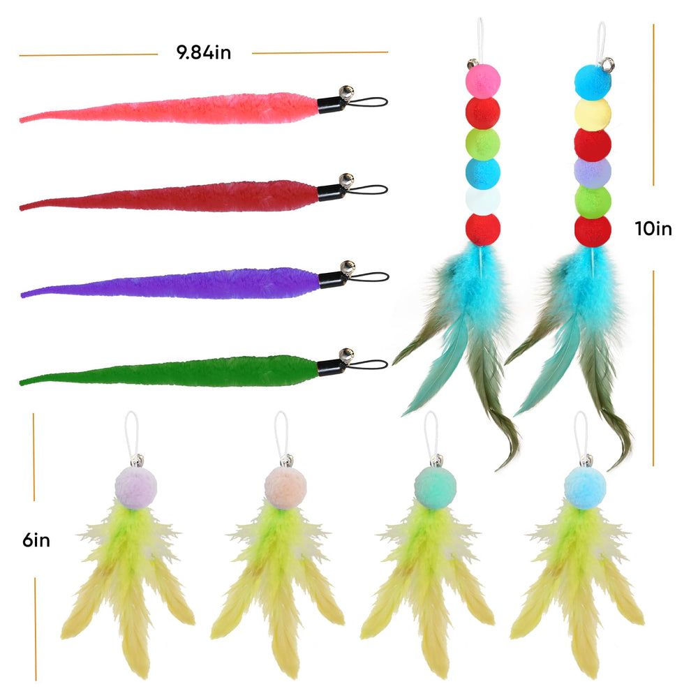 YULOYI plush worm teaser attachment offers additional hunting-like play.