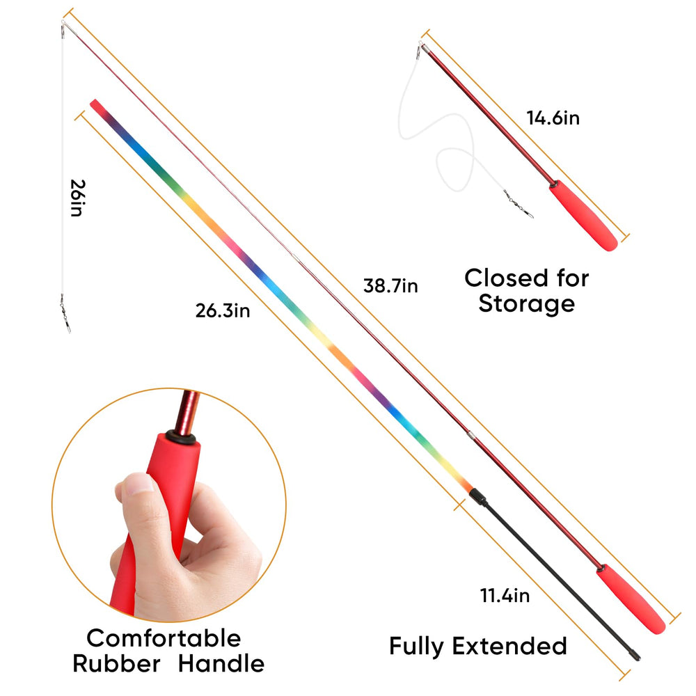 YULOYI teaser attachments keep cats entertained with colorful, interactive surprises.