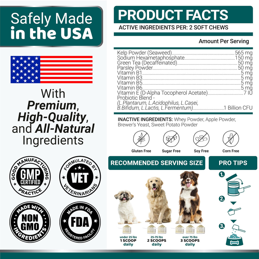 YUMA'S Advanced Dog Dental Powder daily scoops demonstrate simple dosing