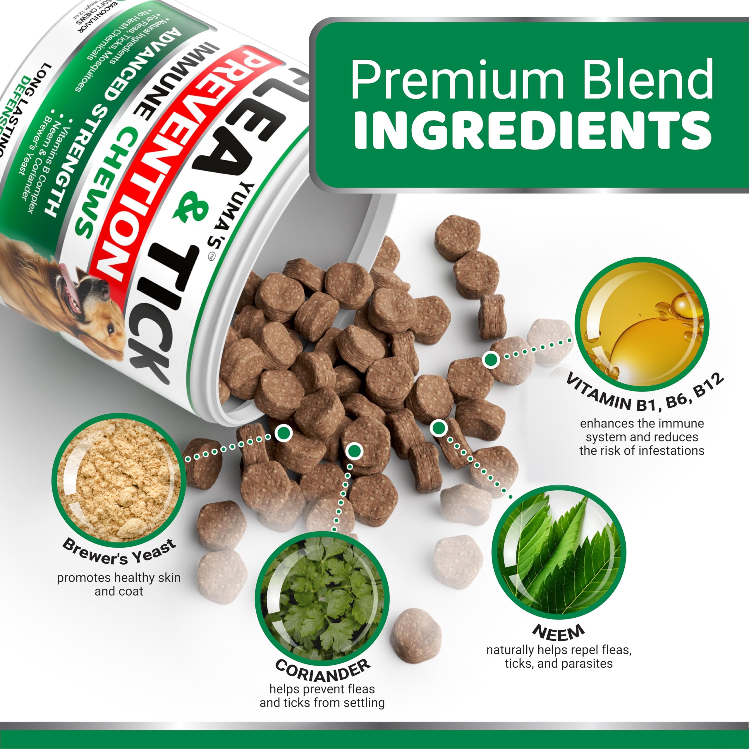 YUMA'S daily dosing concept with individual chews in paw-friendly packaging.