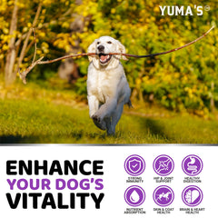 YUMA'S senior-puppy chews on display illustrate suitability for all life stages.