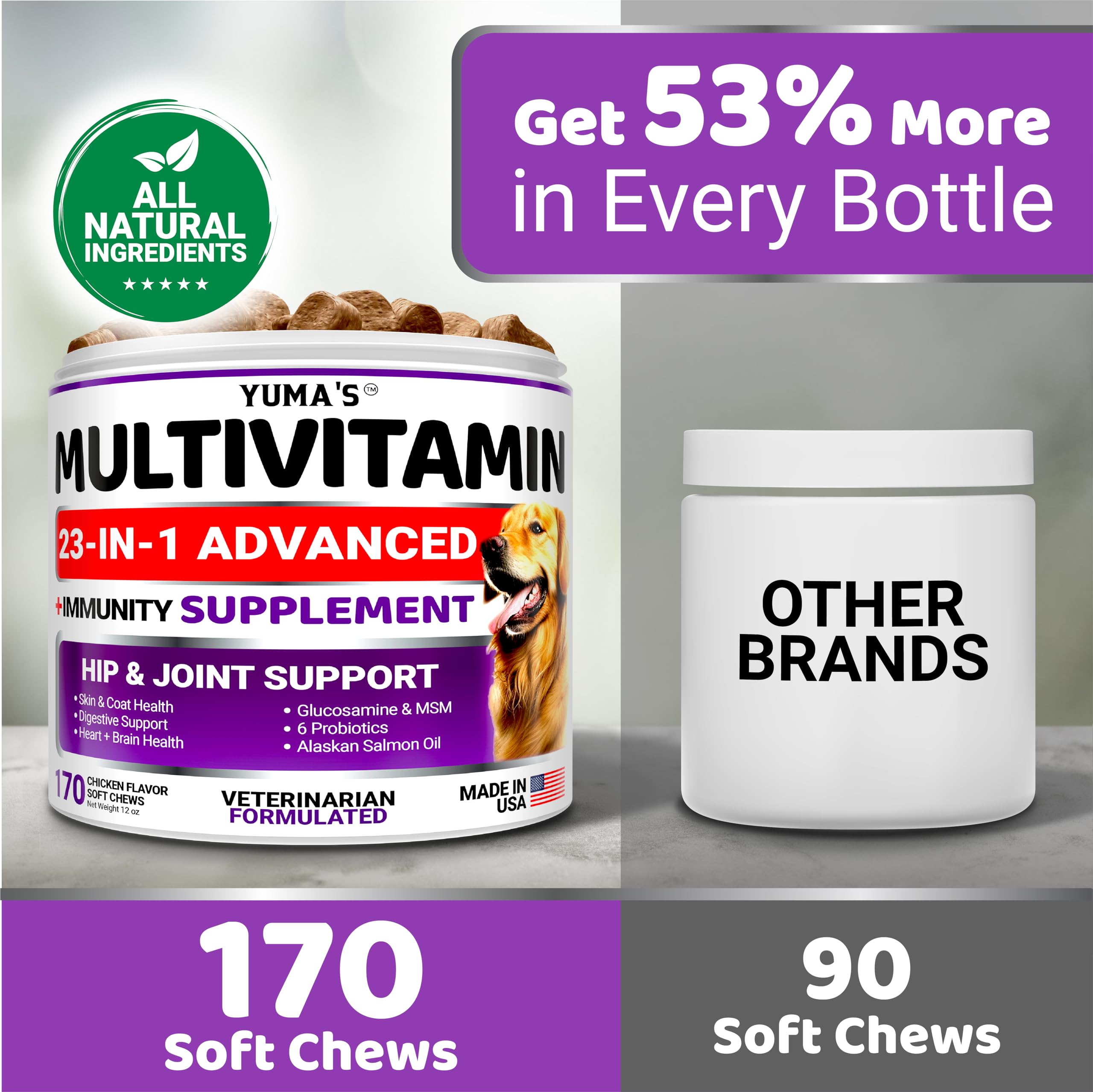 YUMA'S chewable treats in hand highlight easy-to-chew texture.