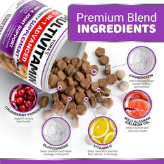 YUMA'S dog multivitamin glucosamine boost supports hip and joint comfort.