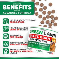 YUMA'S urine neutralizer improves lawn look with fewer yellow spots.