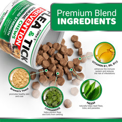 Yumas flea-tick chews chicken-flavor closeup; palatable dosing option.
