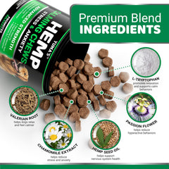YUMA'S hemp calming chews treats in bowl for daily stress relief