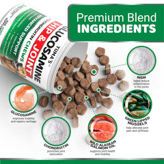 YUMA'S large and small breed mobility chews for active dogs in daily use.