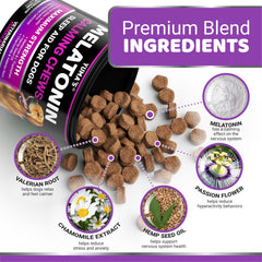 YUMA'S Melatonin for Dogs label highlights natural ingredients for calmer evenings.
