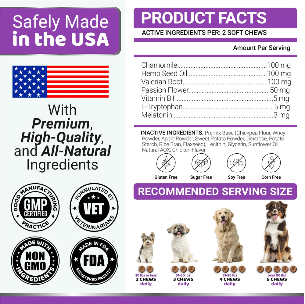 YUMA'S Melatonin for Dogs chews sit on a counter for peaceful nightly routines.