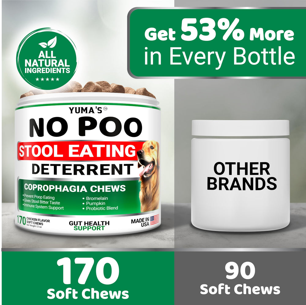 YUMA'S No Poo Chews vet-formulated blend image indicating premium natural ingredients.