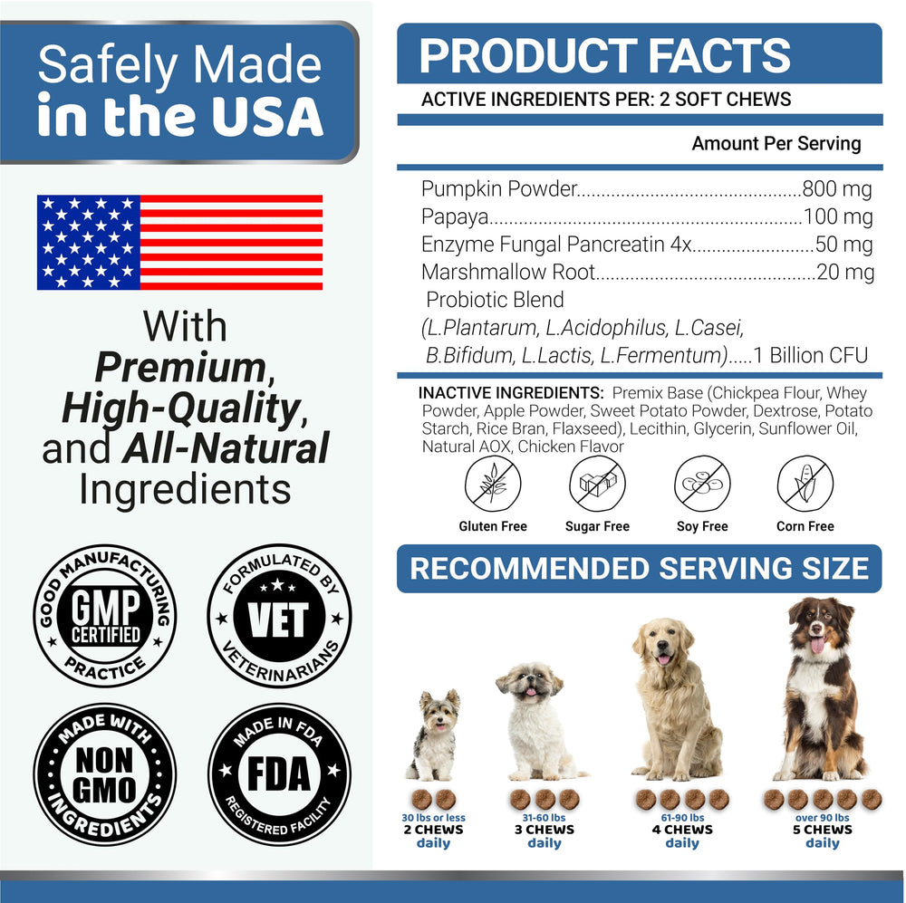 Dog-friendly digestion with YUMA'S probiotic chews and prebiotic blend