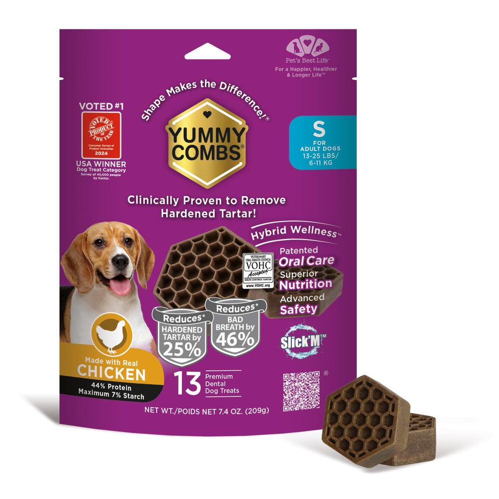 Yummy Combs honeycomb structure close-up shows 360-degree cleaning for better gum health.