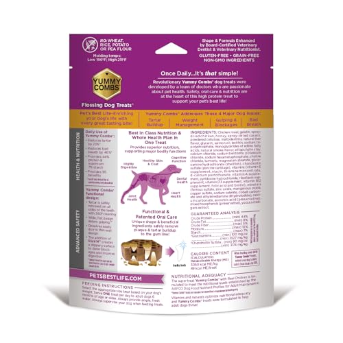 Yummy Combs mini pack offers convenient 13-count dental treats.