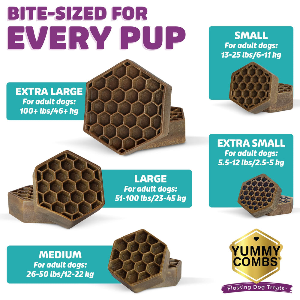 Yummy Combs vet-tested safety label communicates trusted dog health support.