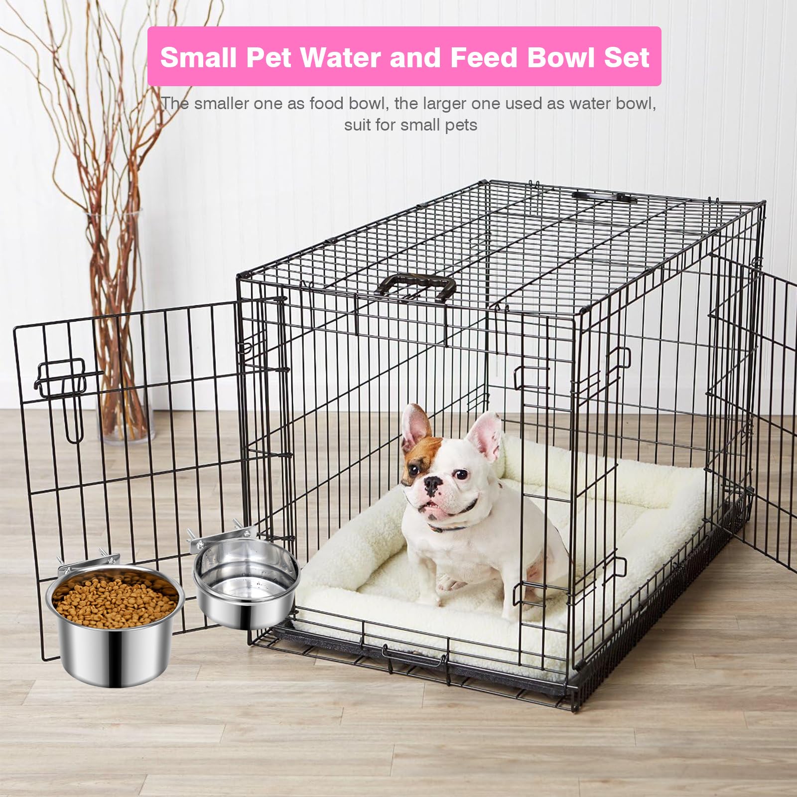 Yummy Sam clamp holder secures bowls to a kennel