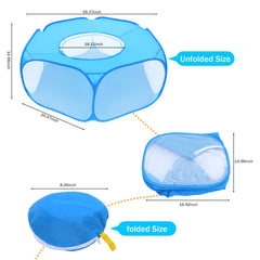Yummy Sam foldable blue playpen with storage bag for portable travel