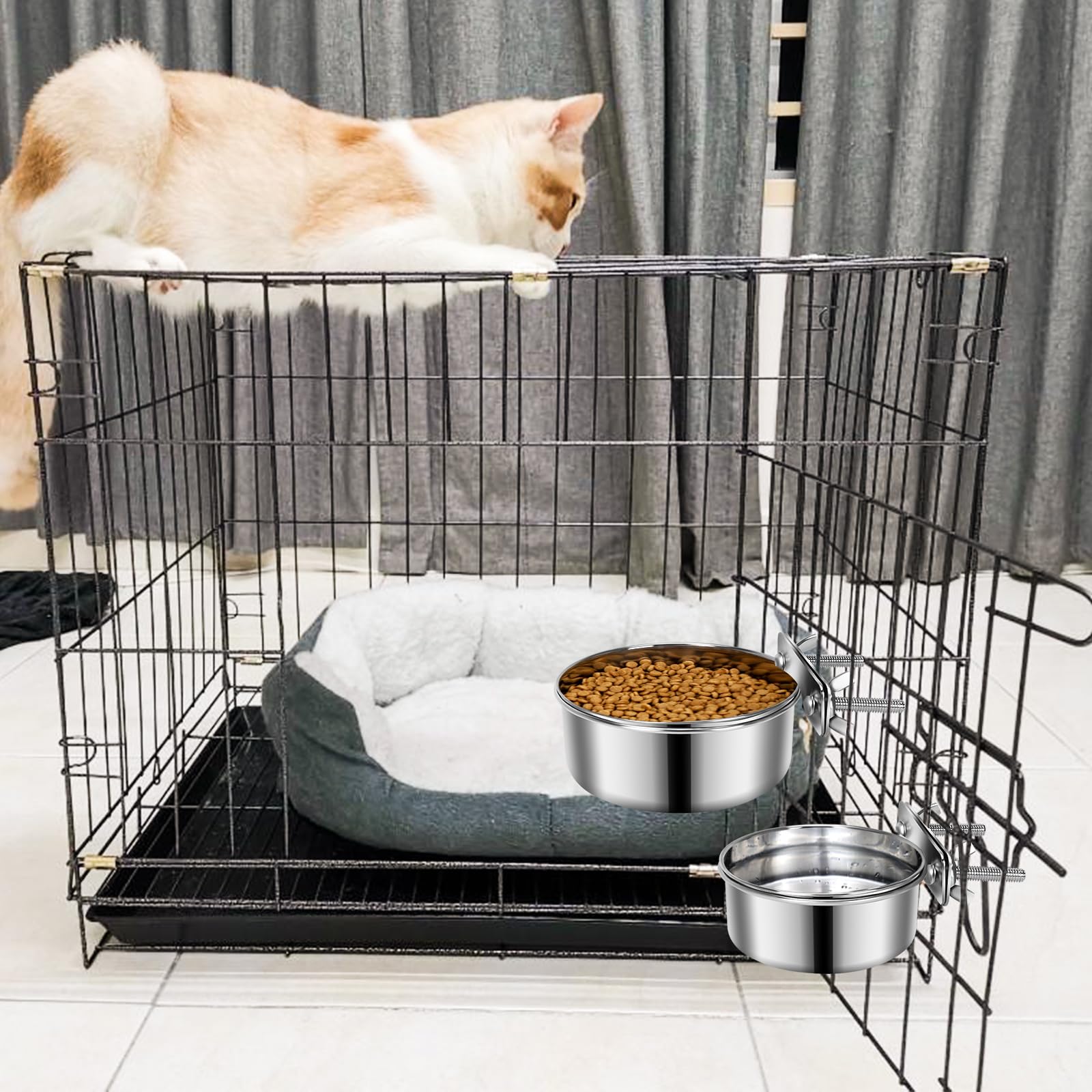 Yummy Sam 2-bowls set includes food and water options for small pets.
