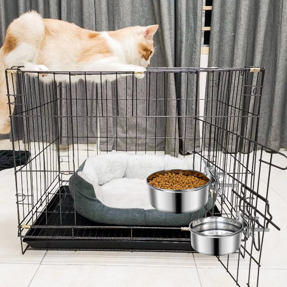 Yummy Sam 2-bowls set includes food and water options for small pets.