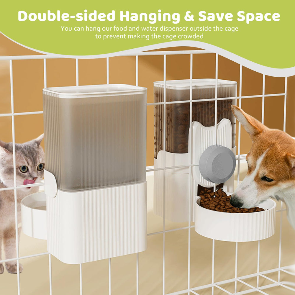Yummy Sam small pet crate feeder stand provides stable mounting.