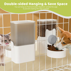 Yummy Sam small pet crate feeder stand provides stable mounting.