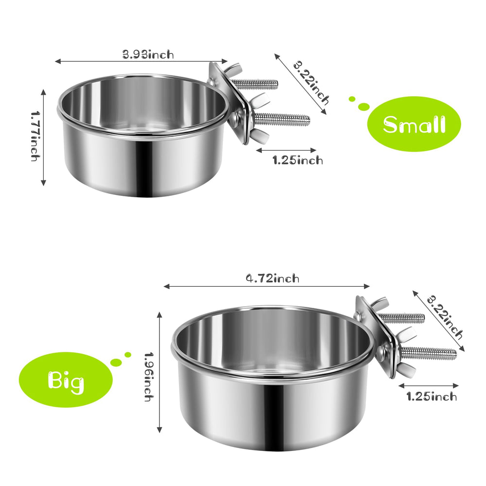 Yummy Sam stainless-steel dog bowl-hanging-clip provides secure feeding.