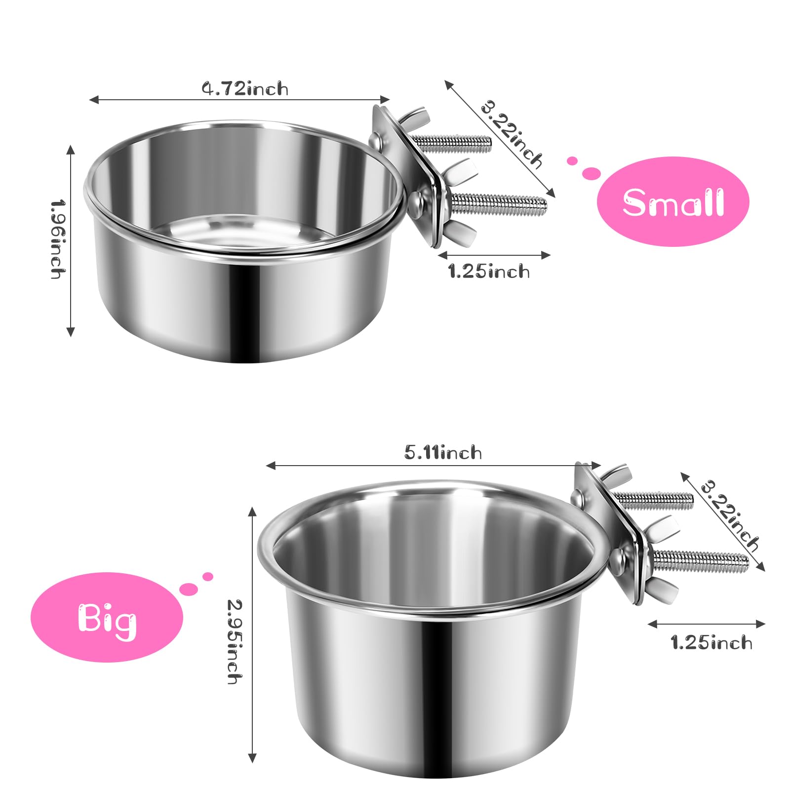 Yummy Sam stainless steel bowls removable for easy cleaning