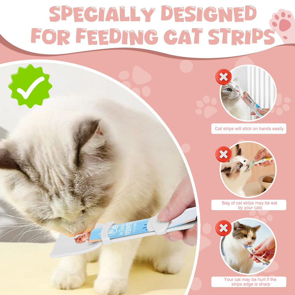 Yummy Sam strip feeder spoon dispensing treats and meals during feeding