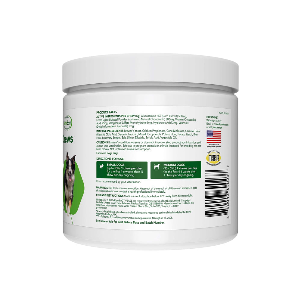 YuMOVE ActivEase green lipped mussel image highlights natural joint care
